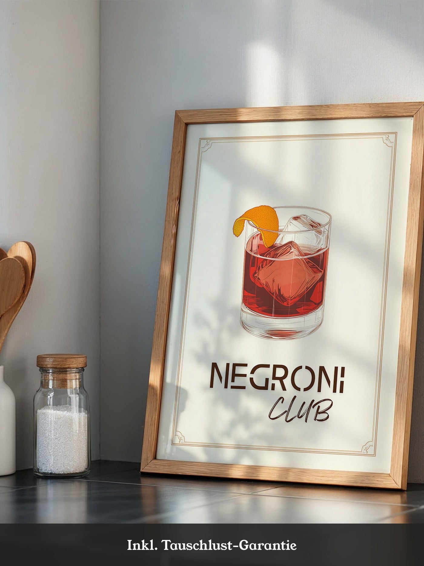 Negroni Drink Illustration Retro
