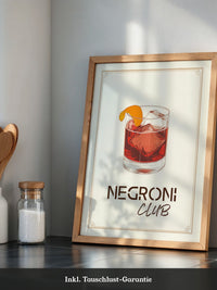 Negroni Drink Illustration Retro