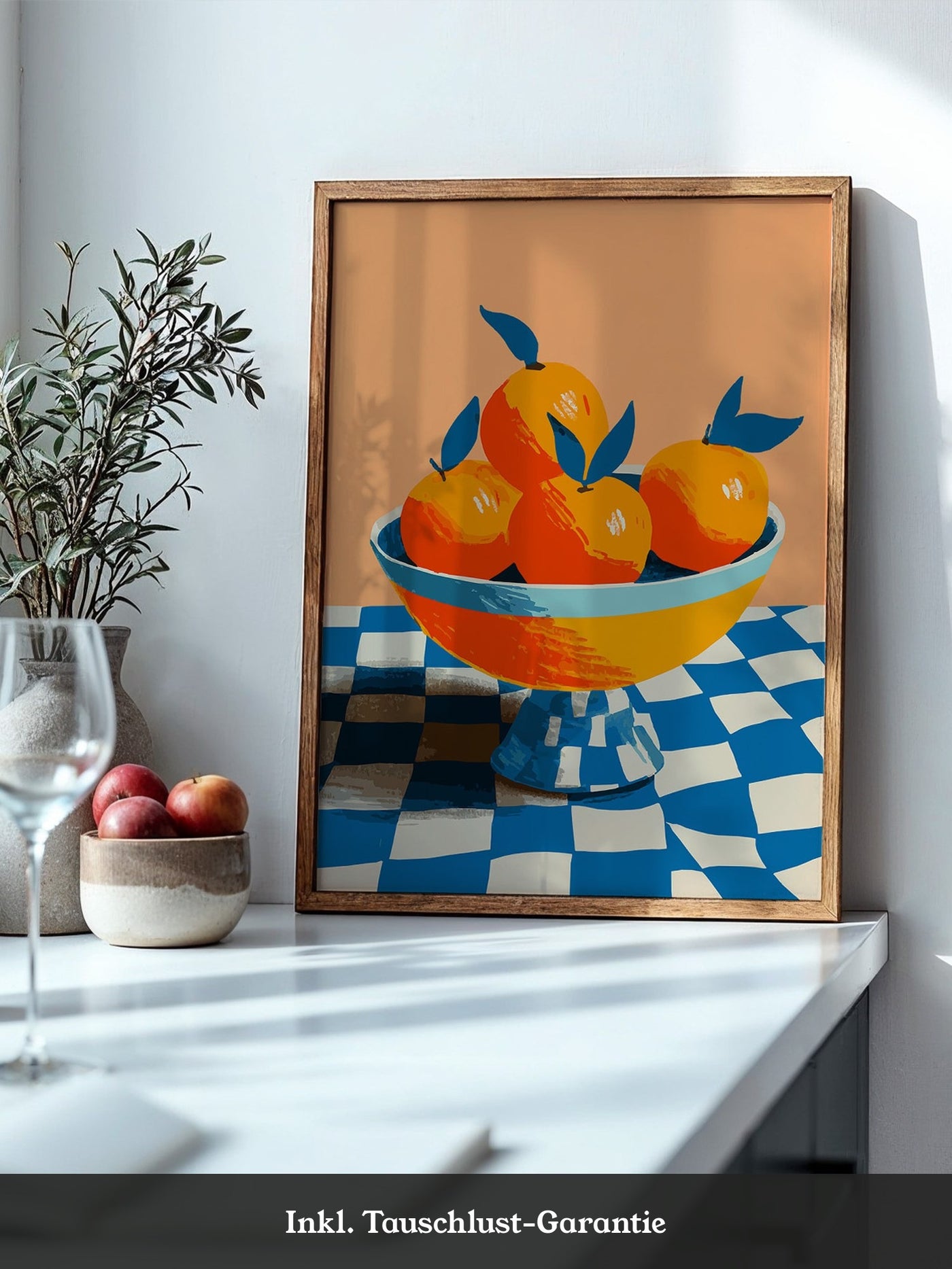 Orangen Schale Checkerboard Retro