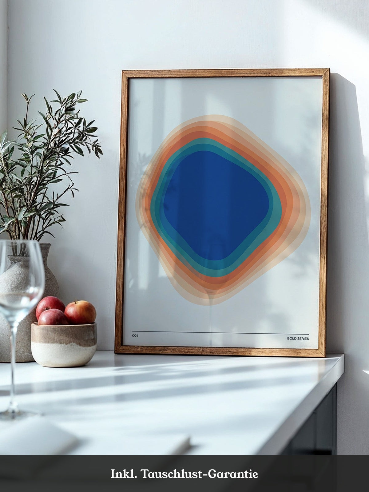 Blaues Farbspiel Wellenlinien