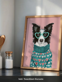 Hund Herzbrille Turtleneck
