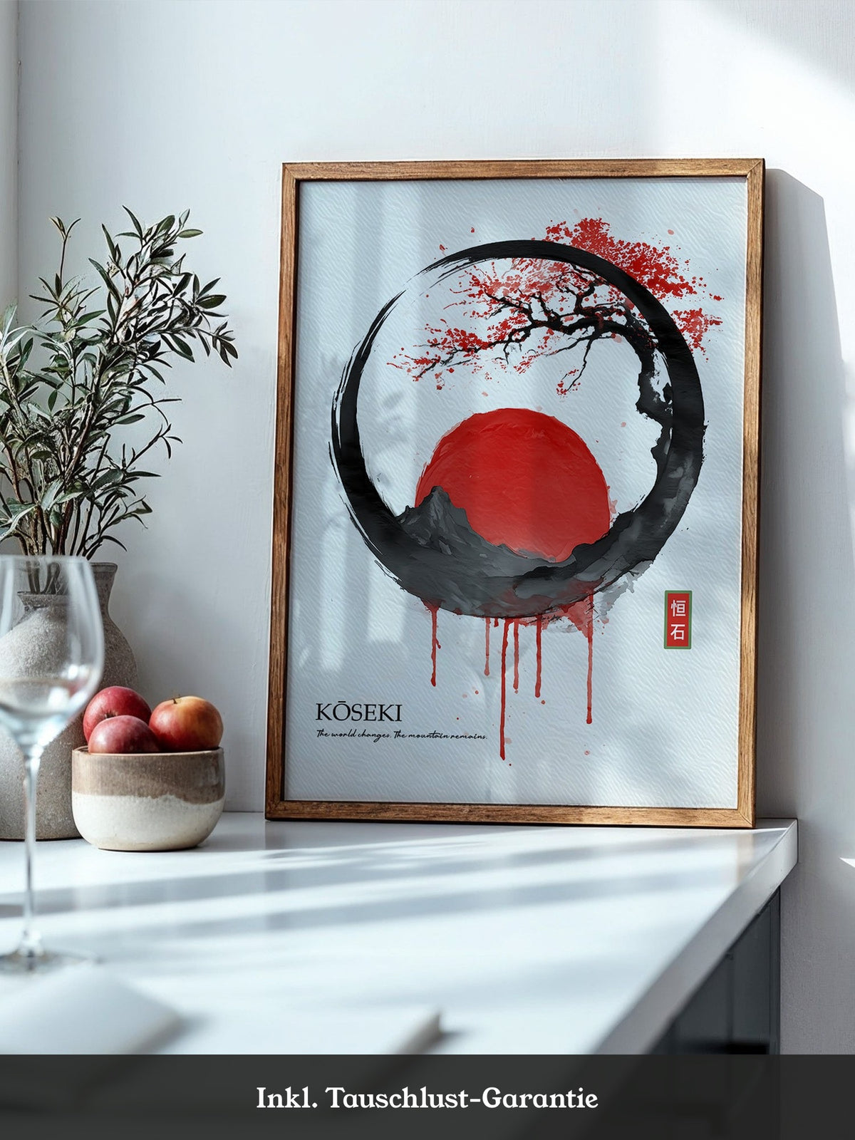 Japanische Sonne Rot Schwarz Kunst