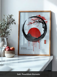 Japanische Sonne Rot Schwarz Kunst