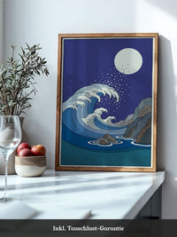 Welle Mondnacht Illustration