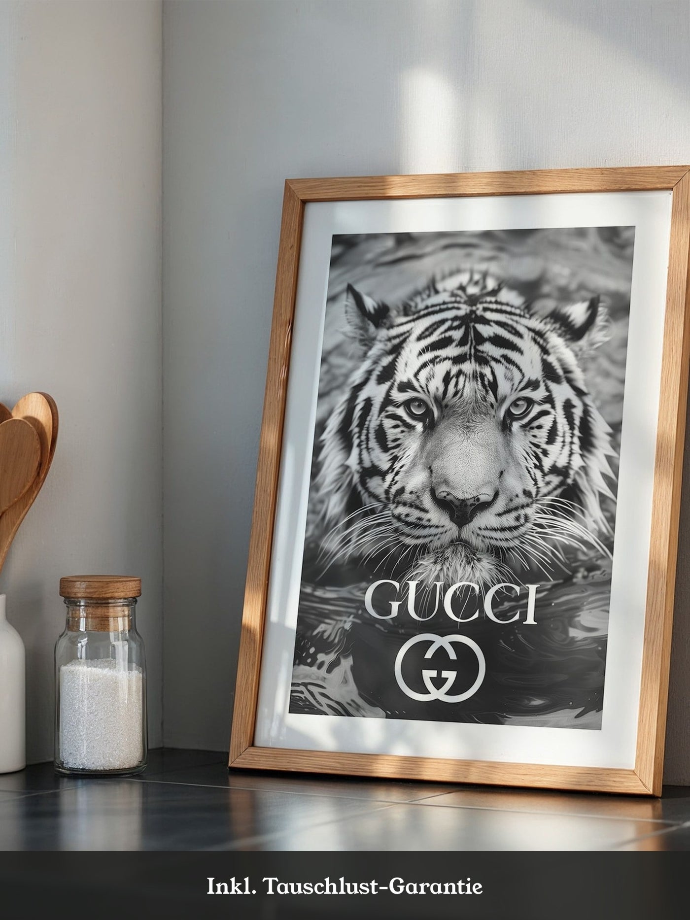 Tiger Porträt Schwarzweiß