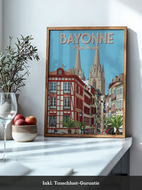 Bayonne Stadtansicht Retro-Stil