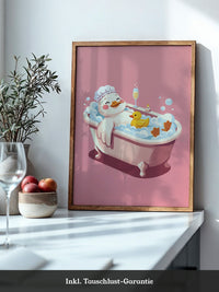 Badende Ente mit Sekt Rosa