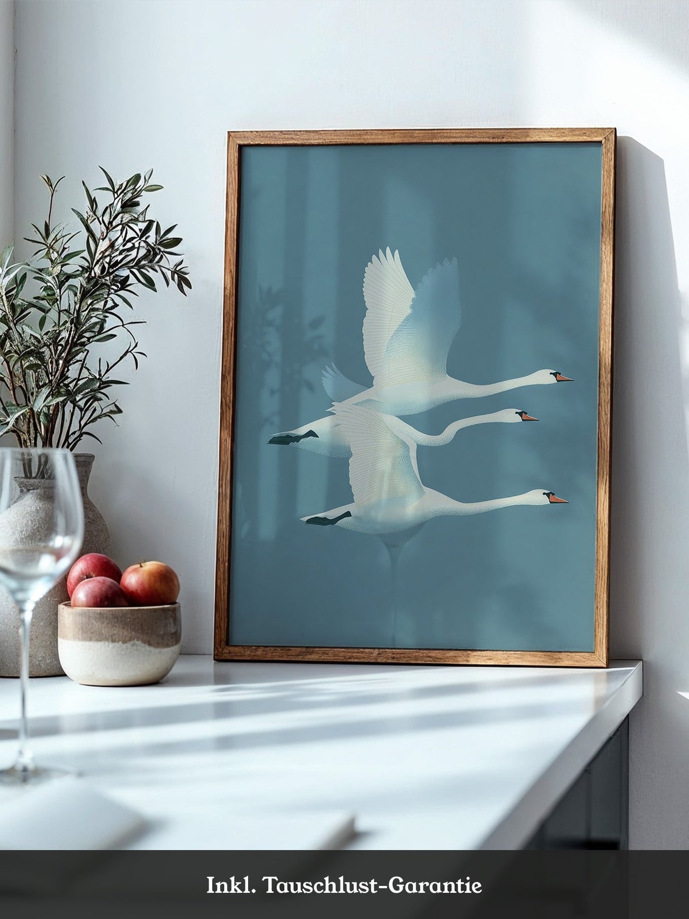 Schwäne Flug sanfte Farbtöne