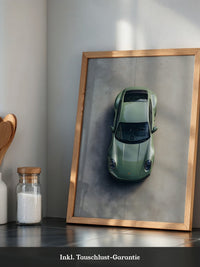 Grüner Porsche Draufsicht