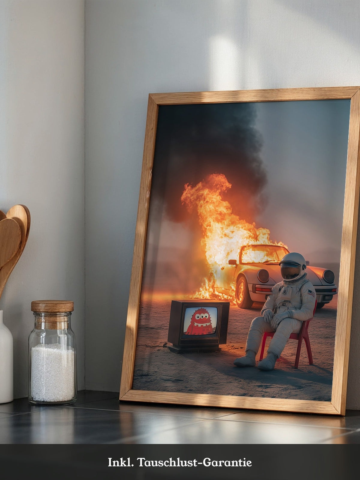 Astronaut Feuer Abenteuer Retro-TV