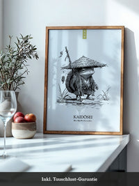Frosch Samurai Linie Kunst