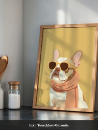 Französische Bulldogge Sonnenbrille Retro