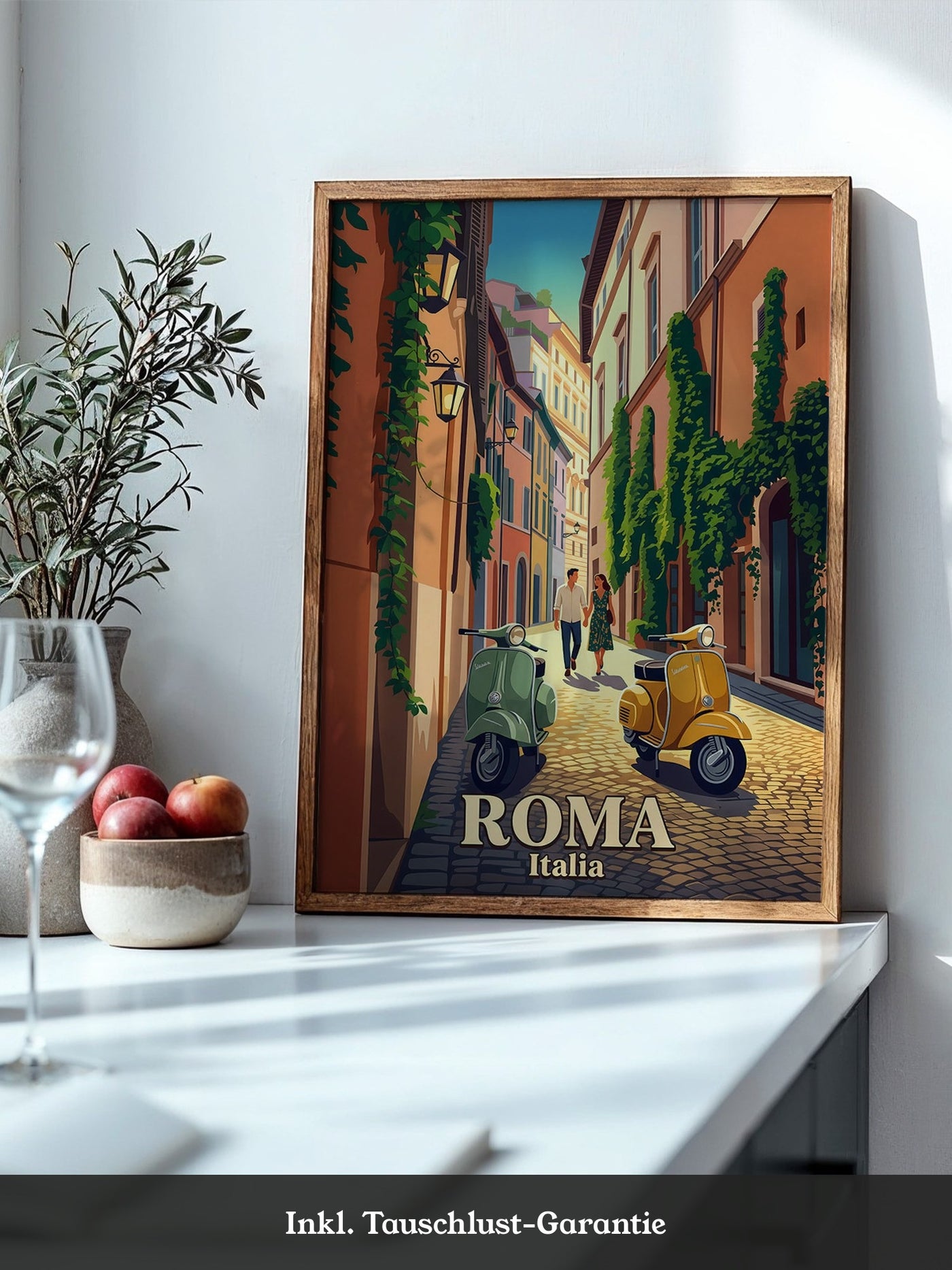 Romantische Gasse Vespa Retro-Stil