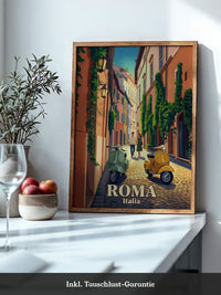 Romantische Gasse Vespa Retro-Stil