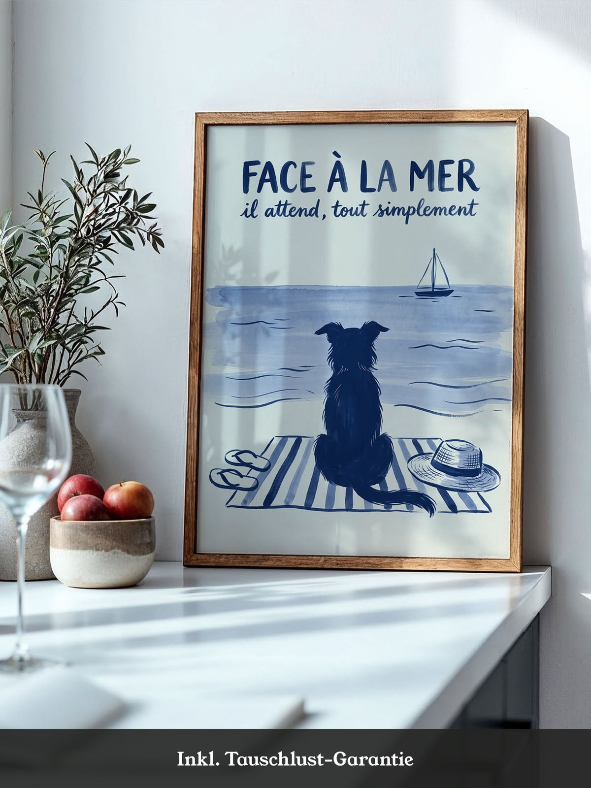 Hund Meer Strand Illustration