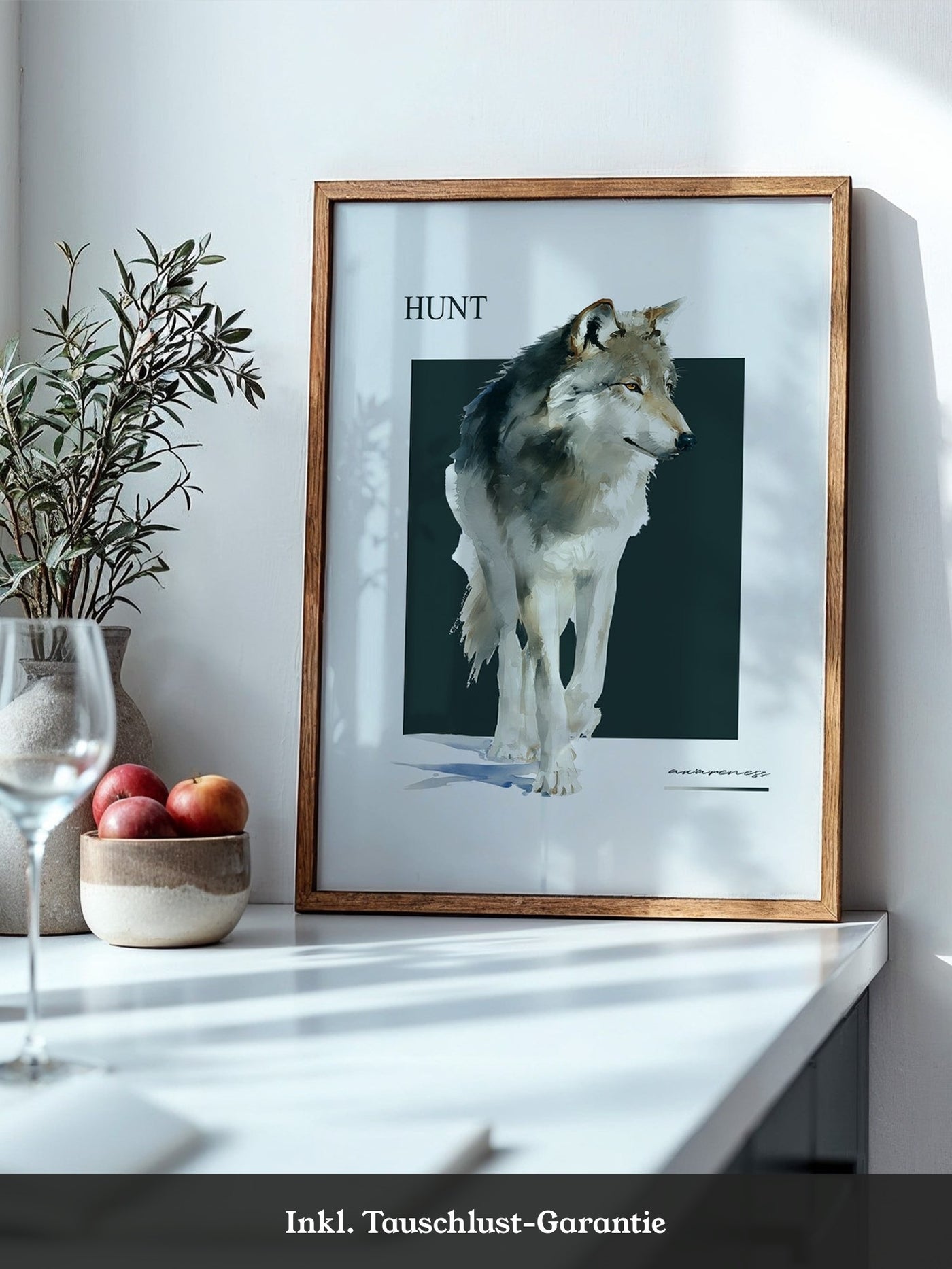 Wolf Aquarell Kunstwerk