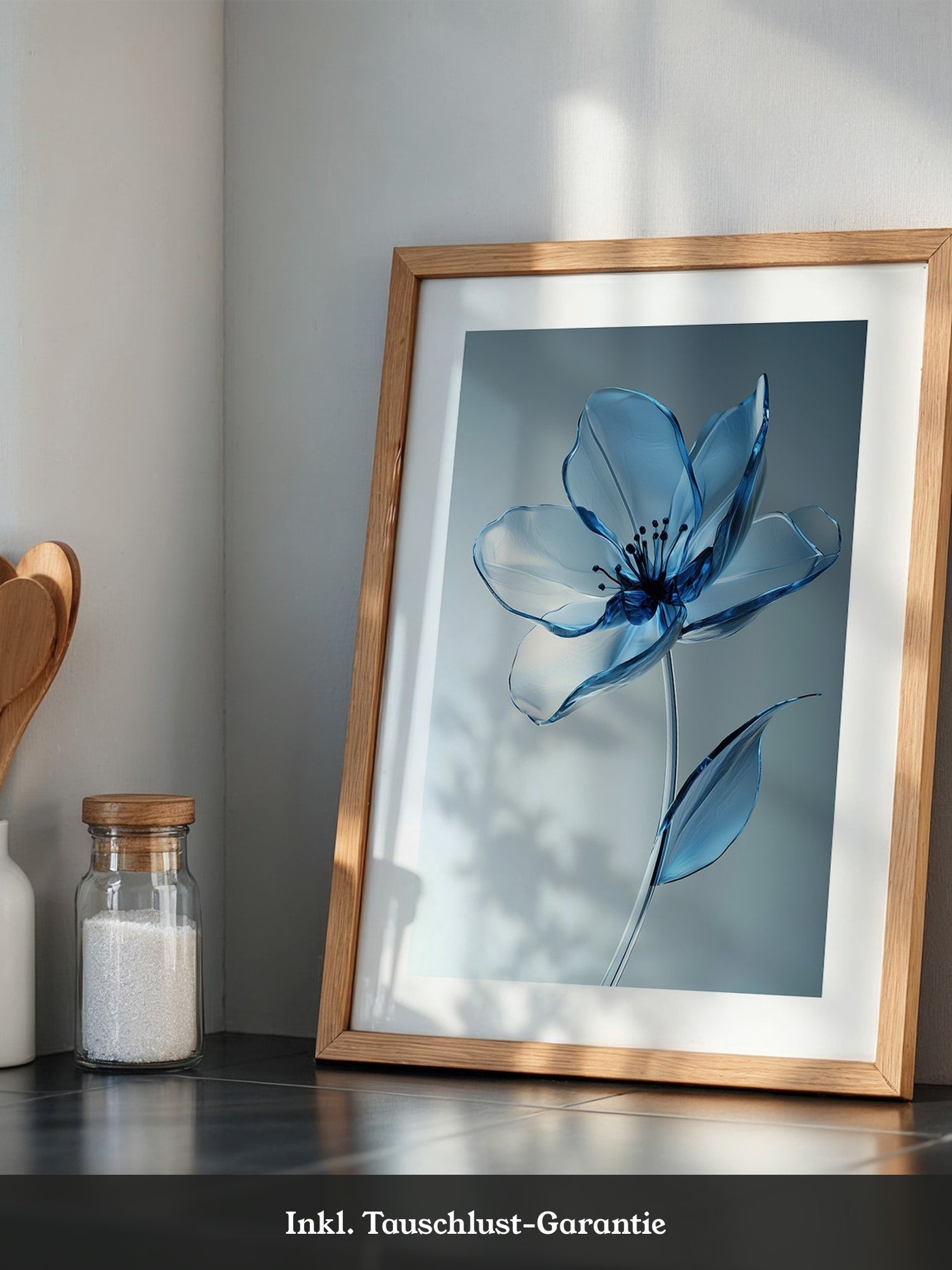 Blume Glasoptik Blau