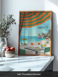 Amalfi Strand Grafisch Retro