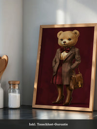 Teddy im Karomantel Retro-Chic