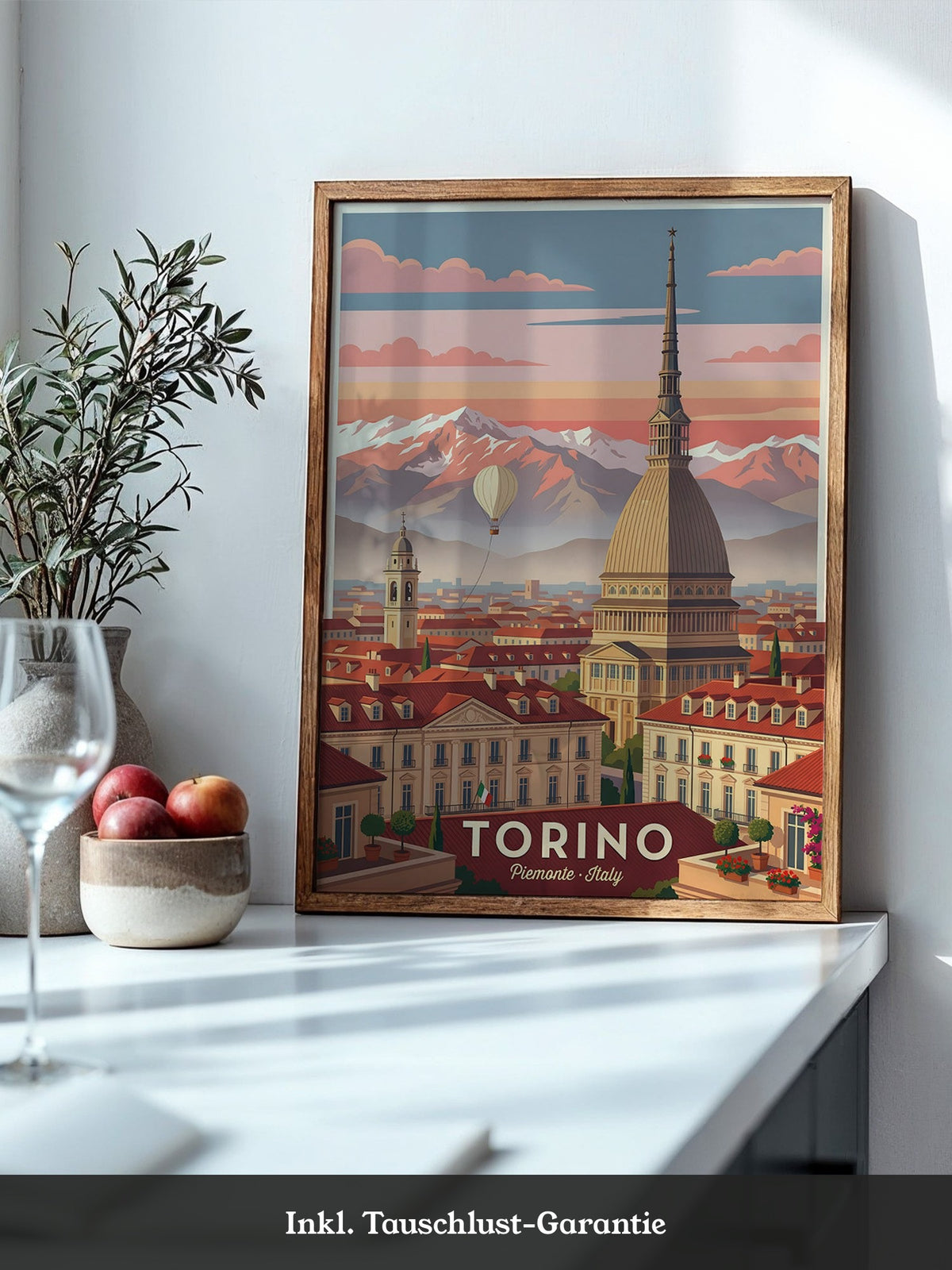 Turin Kuppel Rosa Abendstimmung