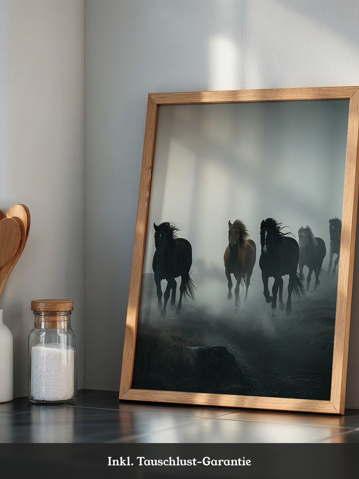 Pferde Galopp Nebelstimmung