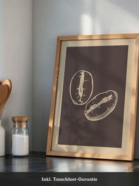 Kaffeebohnen Skizze Braun Beige