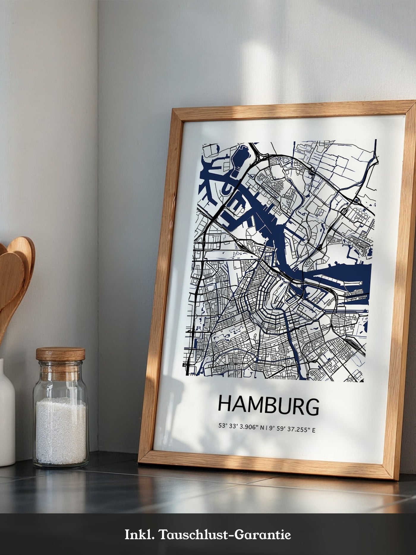 Hamburg Stadtplan minimalistisch