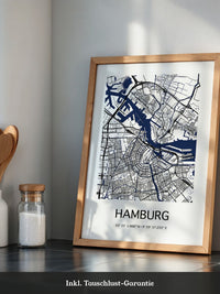 Hamburg Stadtplan minimalistisch