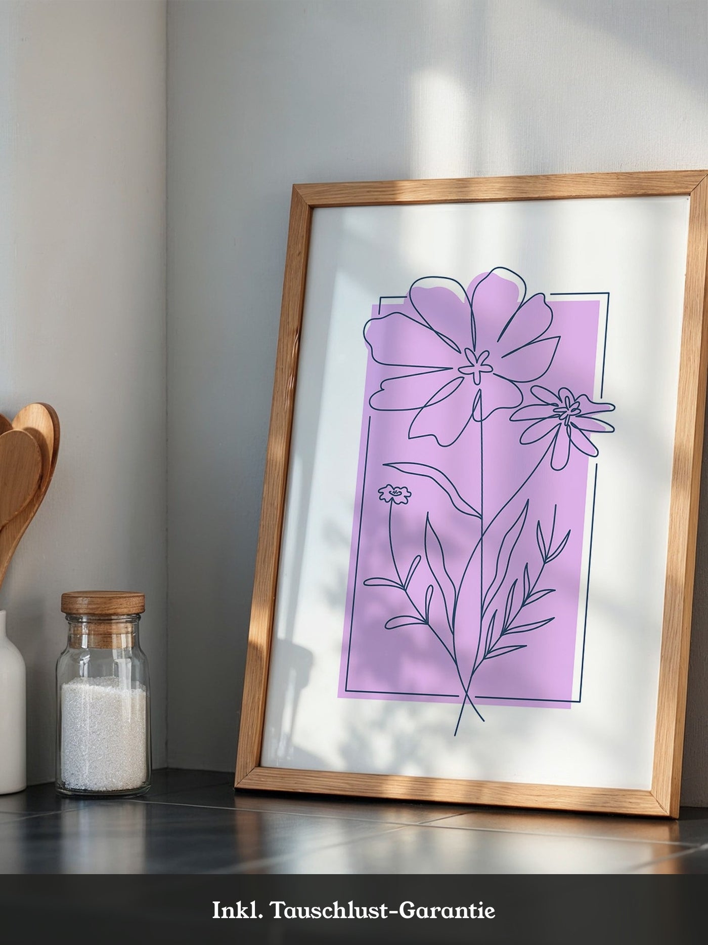 Blumen Kontur lila Quadrat