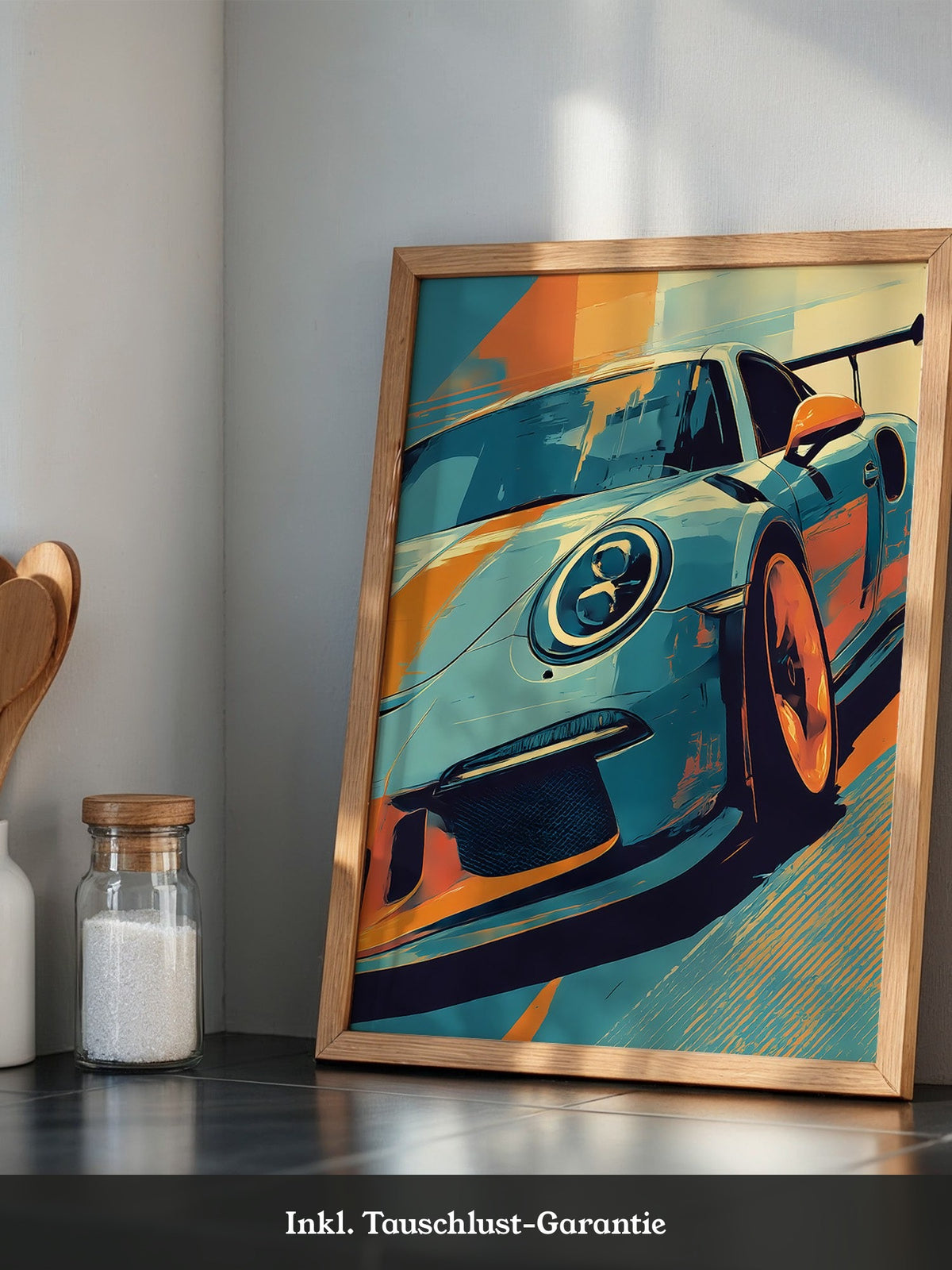 Porsche Sportwagen Popart Stil