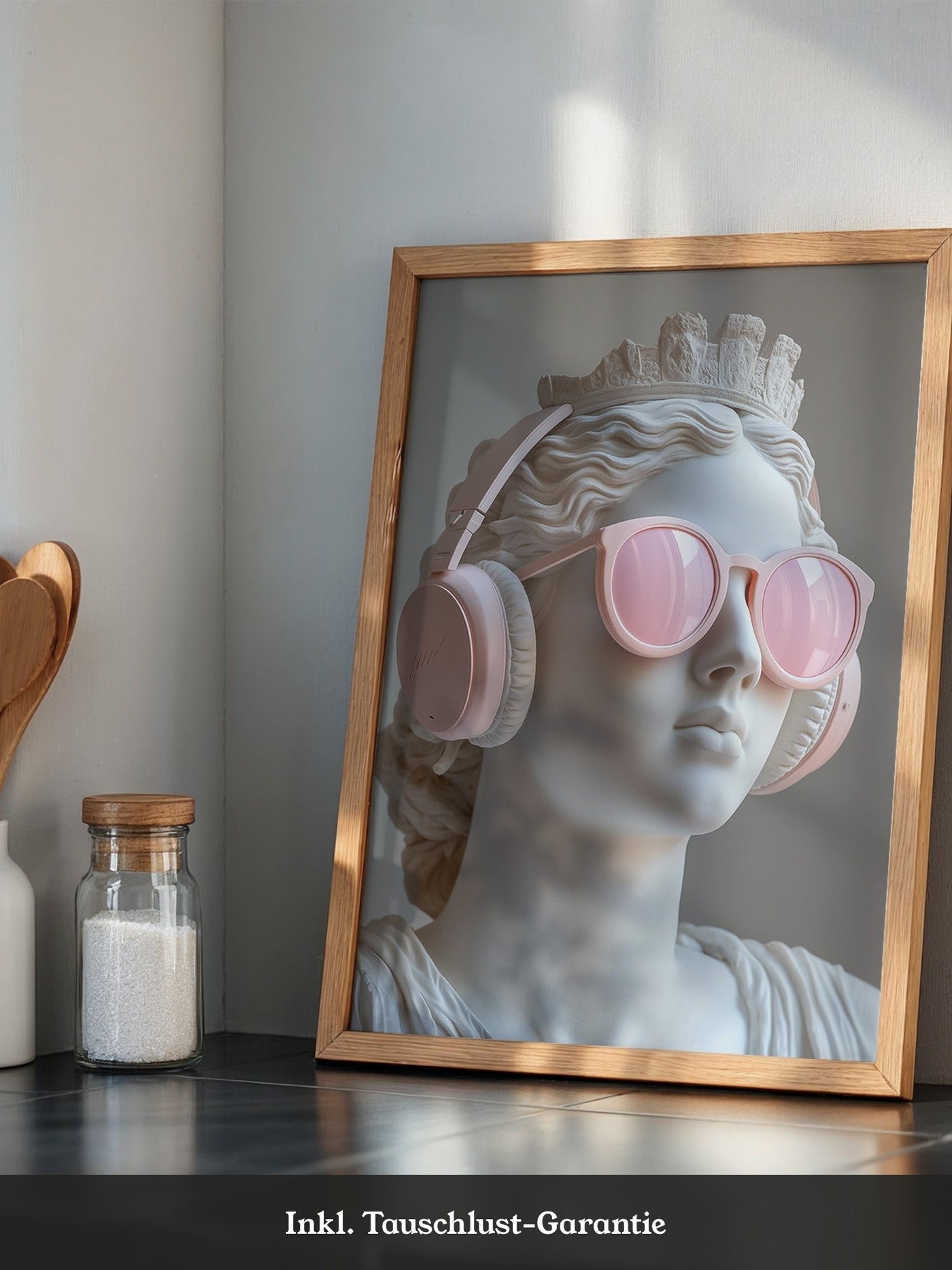 Büste Kopfhörer Sonnenbrille rosa