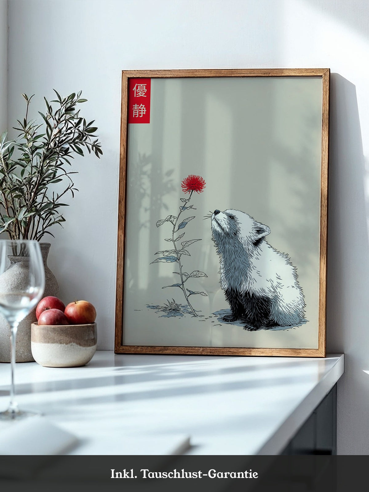 Panda Blume Minimalistisch