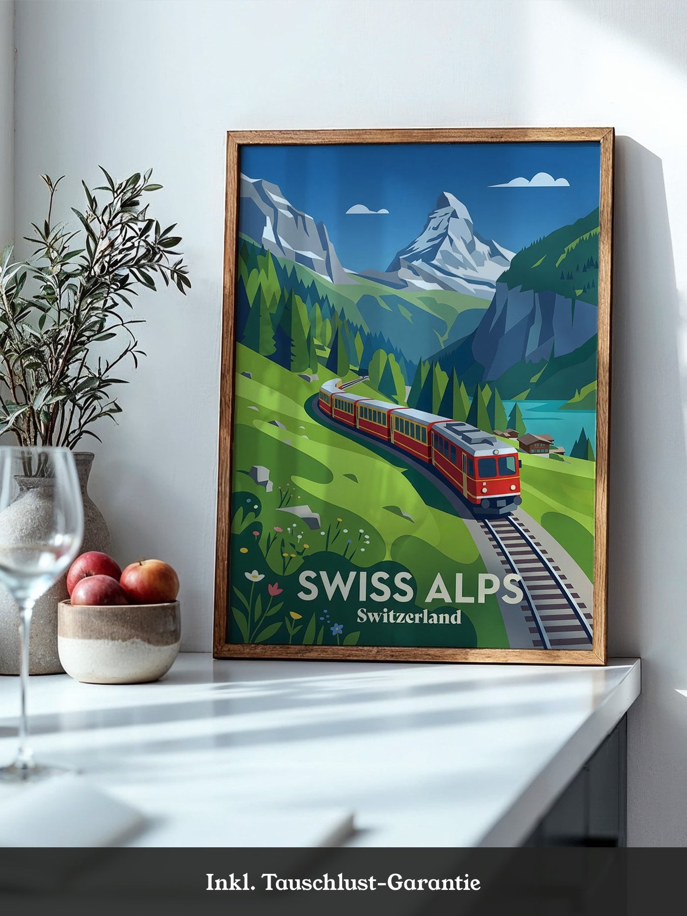 Swiss Alpen Zugfahrt Retro