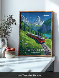 Swiss Alpen Zugfahrt Retro