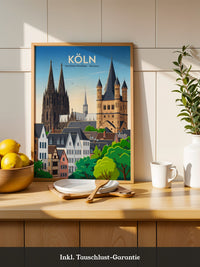 Kölner Dom Altstadt Pastellfarben