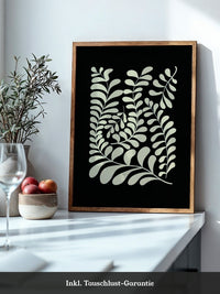 Blätter Grafik beige schwarz