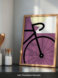 Fahrrad Grafik lila Retro