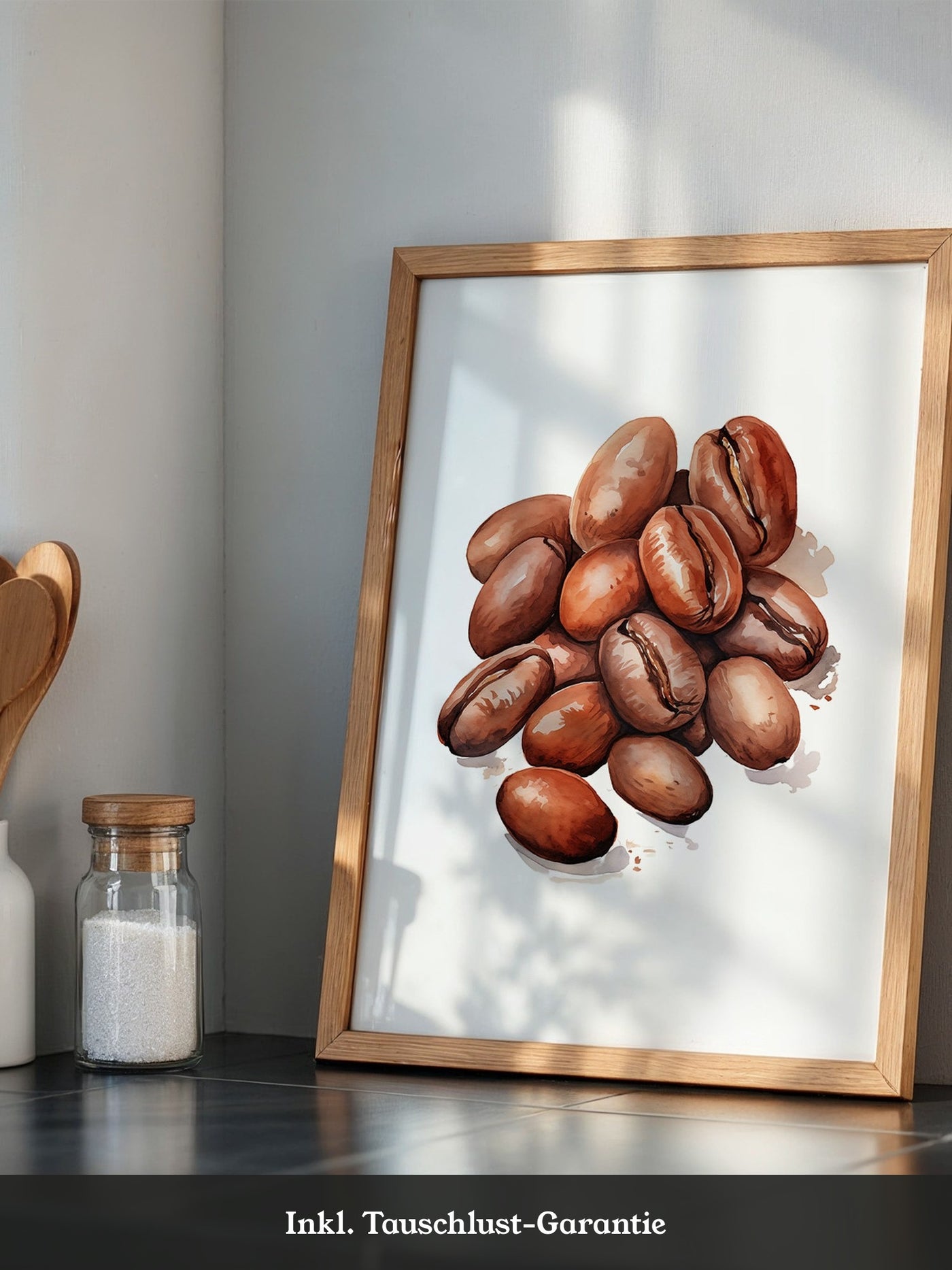Kaffeebohnen Aquarell Braun