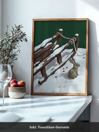 Hase im Schnee Illustration