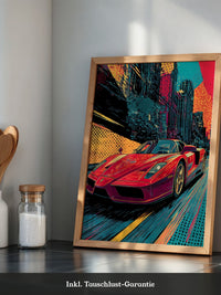 Roter Sportwagen Pop-Art Design