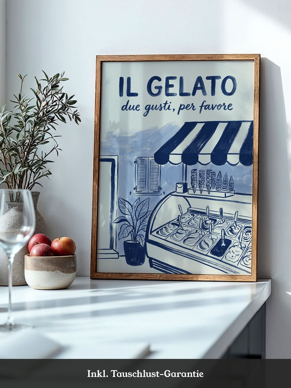 Gelato Eisdiele Vintage Blau
