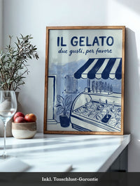 Gelato Eisdiele Vintage Blau