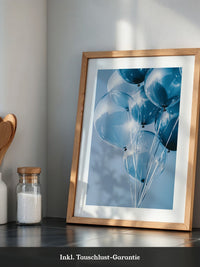 Blaue Ballons Glanzperspektive
