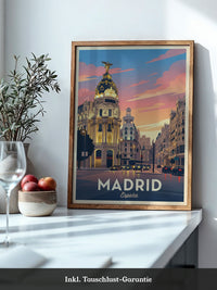 Madrid Abendstimmung Retro Stil