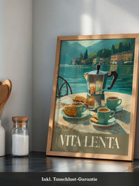 Kaffeekanne Seeufer Malerei