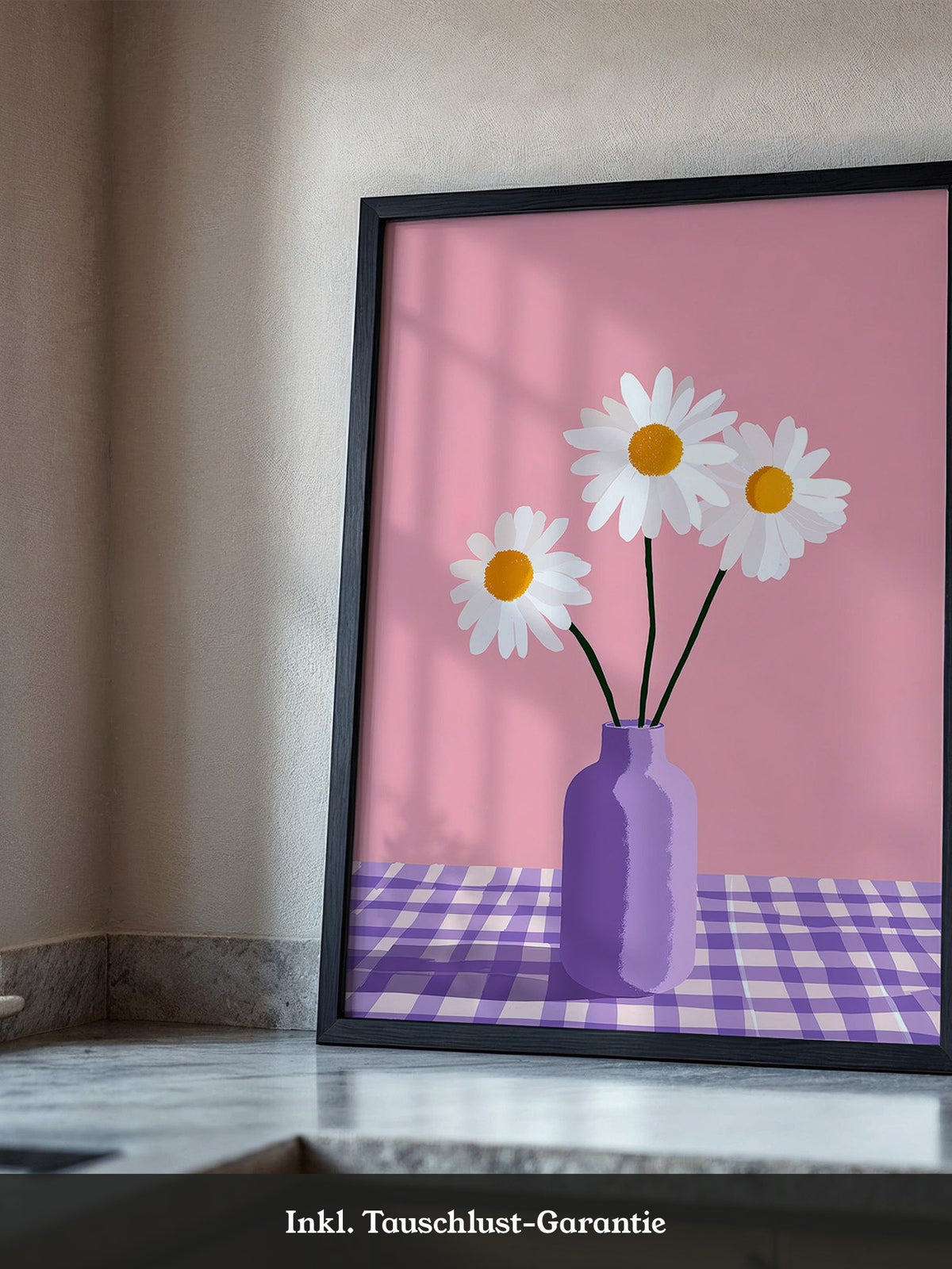Gänseblümchen Vase Pastellfarben
