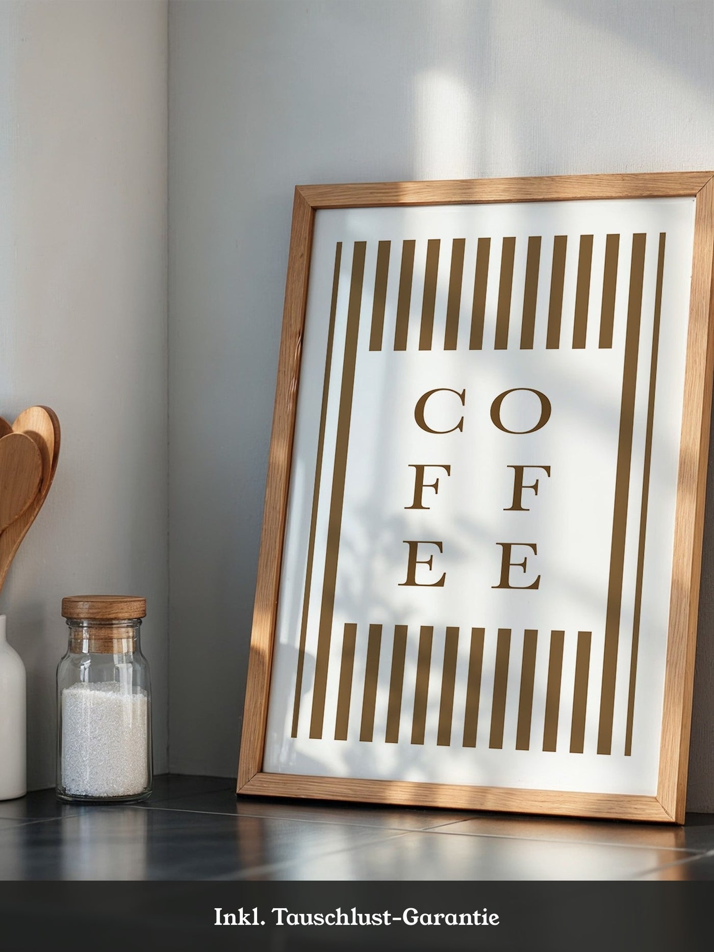 Kaffee Typografie Streifenmuster
