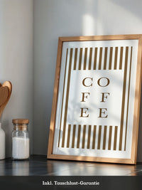 Kaffee Typografie Streifenmuster