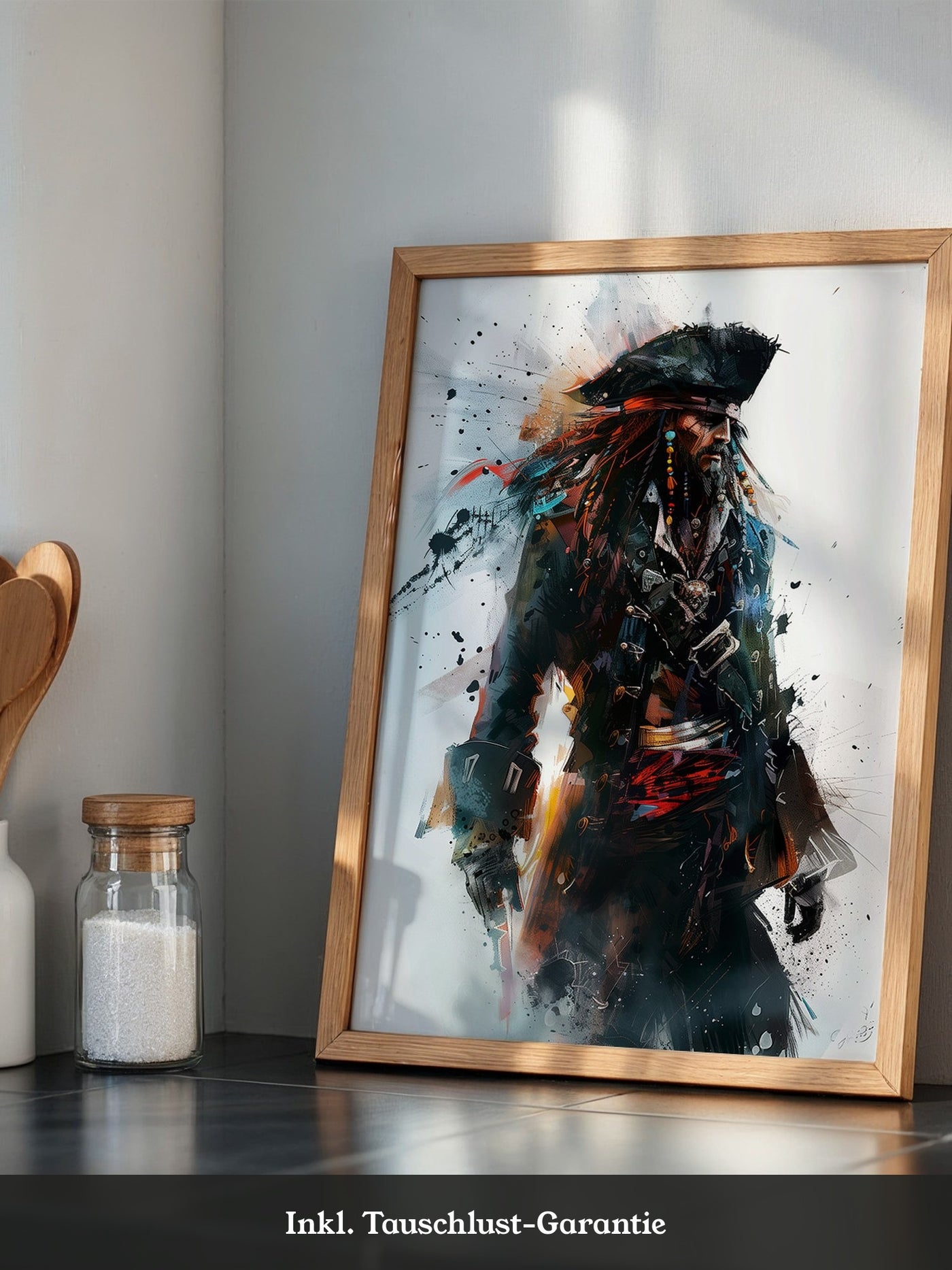 Piratenkapitän Aquarell Explosion