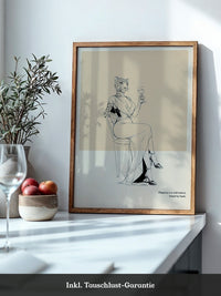 Leopard Frau elegant drinkend